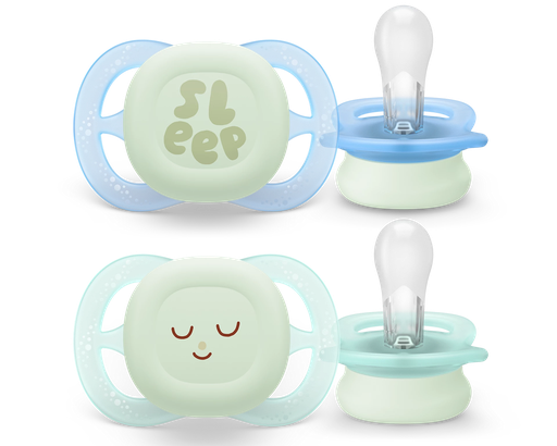 Avent - Tétines Ultra Start Nuit - 0-2M - Vert/Bleu