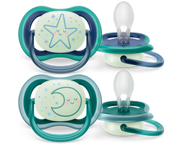 Avent - Tétines Ultra Start Nuit - 6-18M - Vert/Bleu