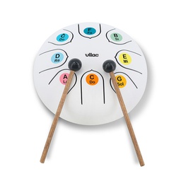 Vilac - Tongue Drum - tambour à languettes en métal - Blanc neige