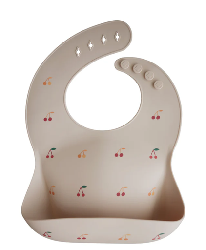 Mushie - Bavoir Silicone - Cherries