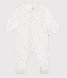 Petit Bateau - Pyjama imprimé petits coeurs en coton bébé - bleu et blanc