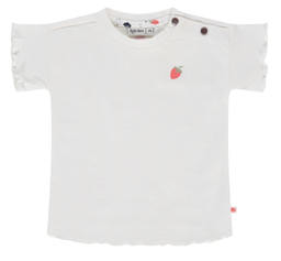 Babyface - T-shirt fille écusson fraise - Ivory