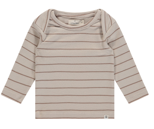 A Tiny Story - T-shirt longues manches ligné - Pearl