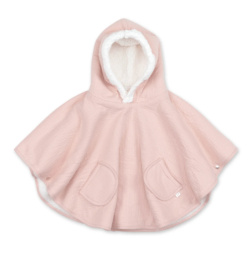 [383CADUM44HU] Bemini - Poncho de Voyage 9-36m Tetra jersey + Teddy - Blush