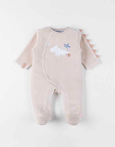 Noukie's - Pyjama dino en velours brodé