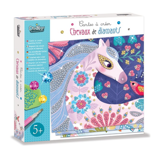 Crealign' - Cartes à créer - Chevaux de diamants - 5 ans +