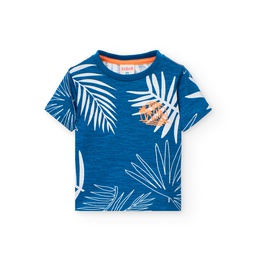 Boboli - T-shirt bleu à feuilles - garçon
