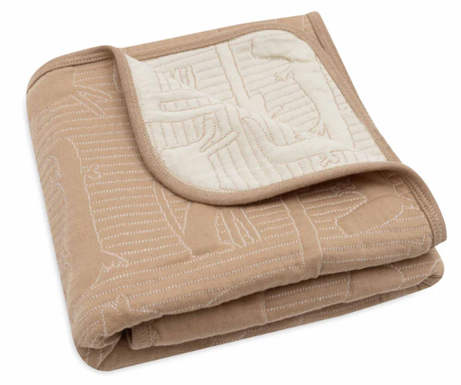 Jollein - Couverture Berceau 75x100cm Jungle Jambo - Biscuit/Oatmeal