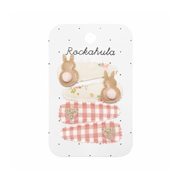 Rockahula - Lot de 4 pinces à cheveux - Lapins/rayés