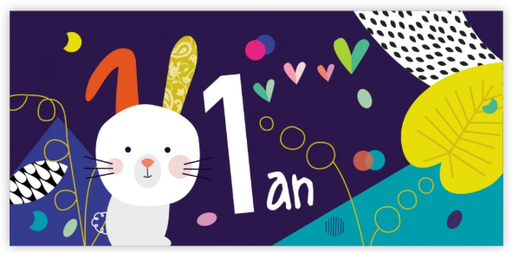 Ed. cortil -Artlequin - Carte anniversaire 1 an garçon