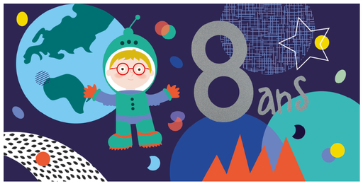 Ed. Cortil -Artlequin - Carte anniversaire 8 ans