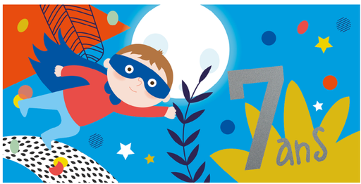 Ed. Cortil -Artlequin - Carte anniversaire 7 ans