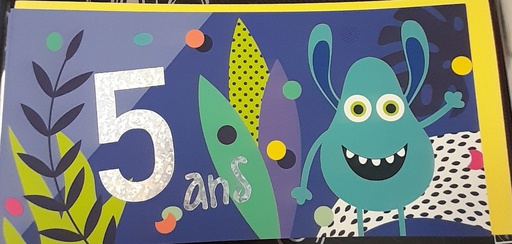 Ed. Cortil- Artlequin - Carte anniversaire - 5 ans