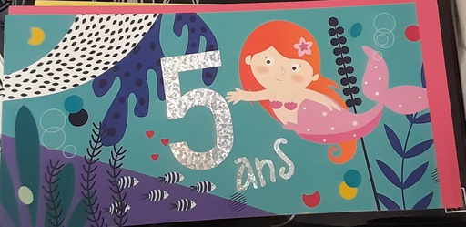 Ed. Cortil- Artlequin - Carte anniversaire - 5 ans [CD842]