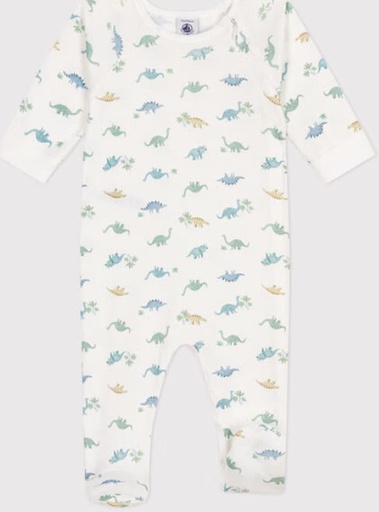 Petit bateau - Pyjama en cotton avec pieds - dinosaures