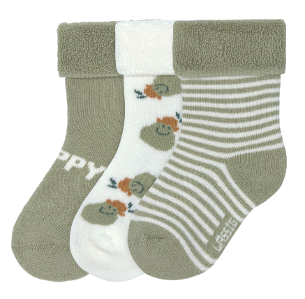 Lassig - Lot de 3 paires de chaussettes éponge - Poire Kaki