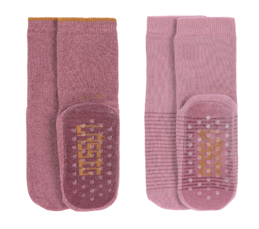 Lassig - 2 Paires de chaussettes anti-dérapantes - Bois de rose