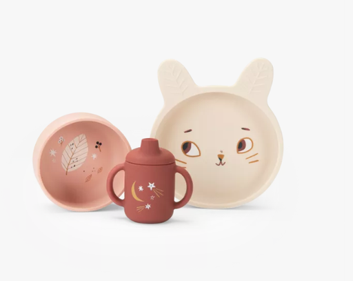 Moulin Roty - Set vaisselle silicone - Après La Pluie