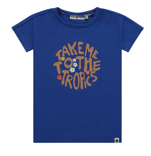 Stains & Stories - t-shirt fille courtes manches - bleu
