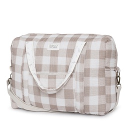 [CAMBVCM] Babyshower - Sac maternité Camila - Vichy Caramel