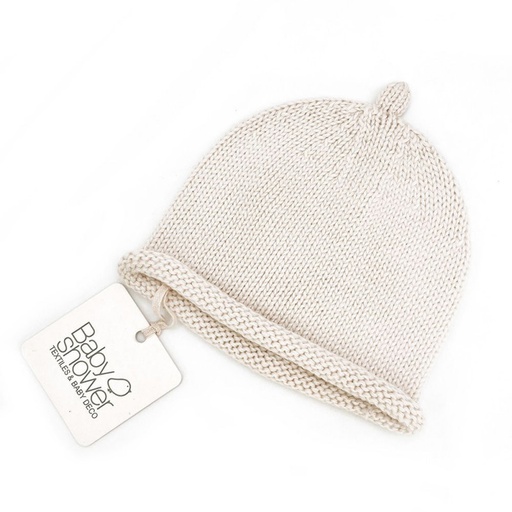 [HTR3IVO] Babyshower - Bonnet nouveau né - 1-3 mois - Ivory