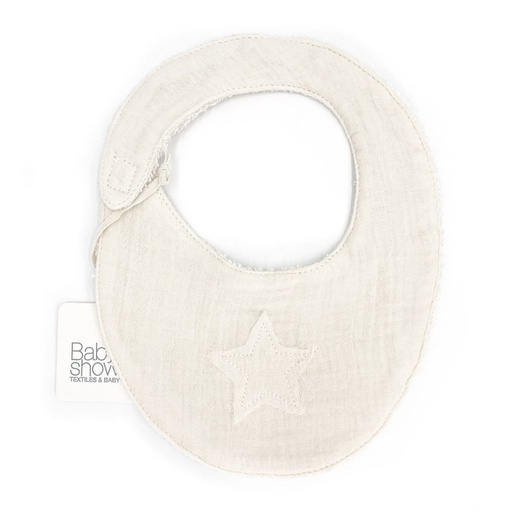 [BIBSIVO] Babyshower - Bavoir Bandana Star - Ivory Powder