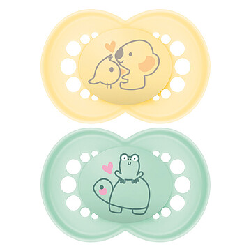[9001616824647] Mam - Tétine Original - 16mois + - Jaune / Vert