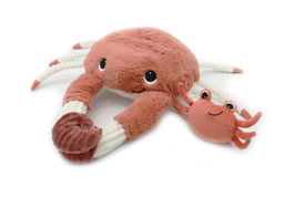 Les Déglingos - Peluche crabe Cassecou maman et son bébé terracotta - Les Ptipotos