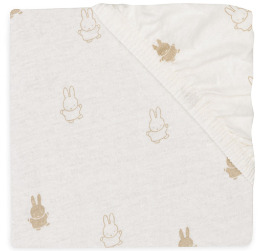Jollein - Housse de Matelas à Langer Jersey 50x70cm - Happy Miffy - Nougat