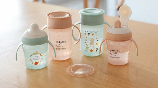 [3402788] Suavinex - Tasse d'apprentissage 200ml - 6M+ - Rose - Vert