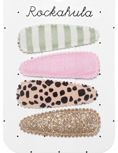 Rockahula - Lot de 4 pinces à cheveux - Safari Frabric Clip [H2382M]