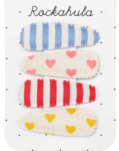 Rockahula - Lot de 4 pinces à cheveux - Vintage Rainbow Fabric Clip