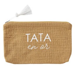 BB&amp;Co - Trousse cadeau zippée “Tata en or” - Noisette