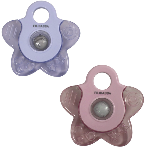 Filibabba - Lot de 2 Anneaux de Dentition - Etoiles roses