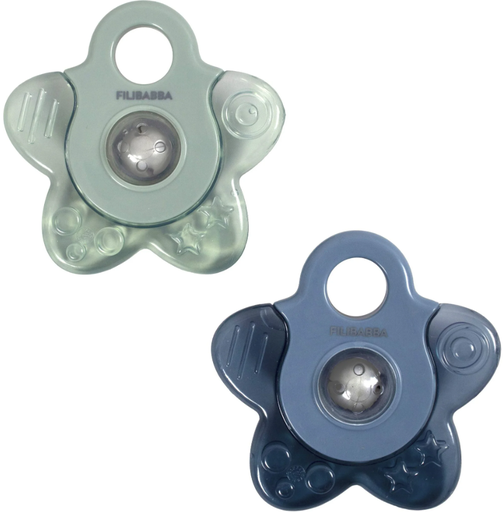 Filibabba - Lot de 2 Anneaux de Dentition - Etoiles Bleues
