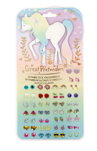 Great Pretenders - Lot de 30 autocollants pour boucles d'oreilles - Licorne Fantaisie