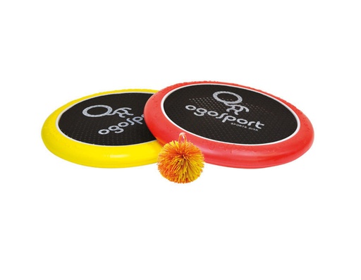 [970117] Schildkröt - Set de 2 disques en caoutchouc souple avec filet - rouge et jaune