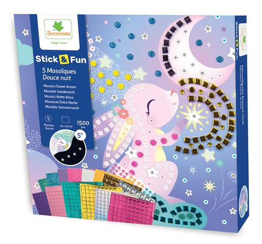 [CRE7041] Sycomore - Stick and fun - 5 mosaiques "Douce nuit"
