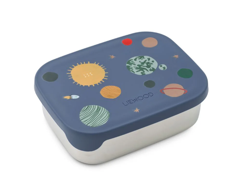 Liewood - Boîte à déjeuner Arthur en acier et silicone - Universe/Classic Navy