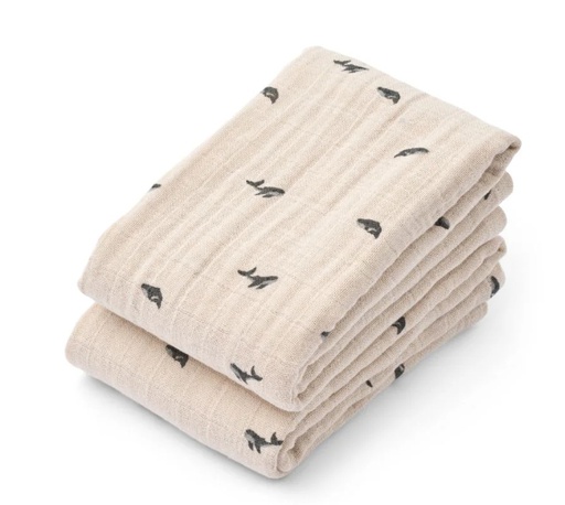 Liewood - Lot de 2 tetras Lewis - Mini Whale/Sandy