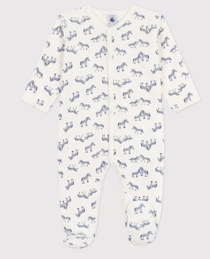Petit Bateau - Pyjama bébé en velours imprimé zèbre