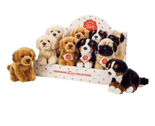 Hermann Teddy - Chiens 4 races assis - 15 cm