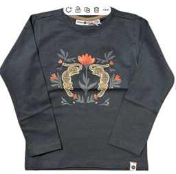 STAINS &amp; STORIES - T-Shirt anthracite à manches longues- Fille