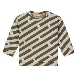 BABYFACE - Sweatshirt à lignes Blanc/Kaki - Garçon