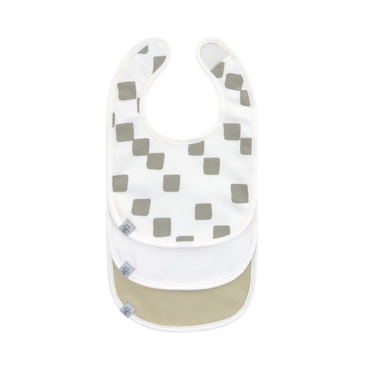 Lässig - Lot de 3 bavoirs naissance - Happy Fruits Kaki clair