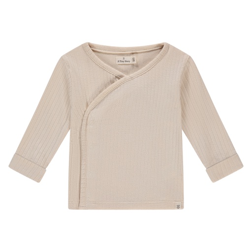 A TINY STORY - T-shirt beige à manches longues