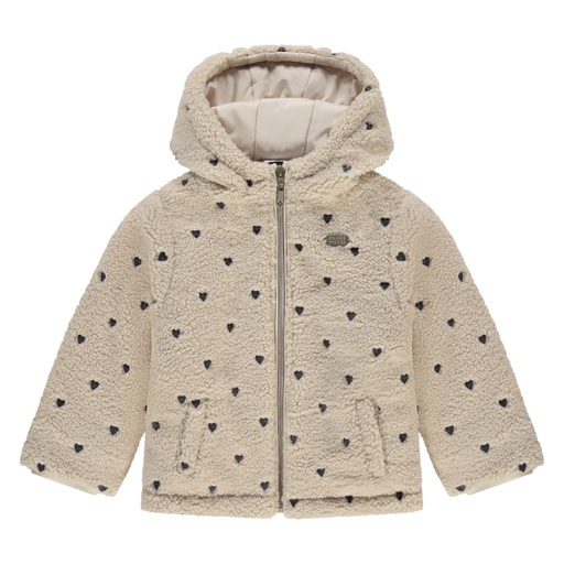 STAINS & STORIES - Veste en mouton beige et coeur