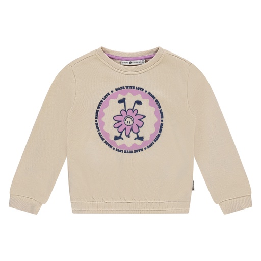STAINS & STORIES - Sweatshirt beige à motifs - Fille