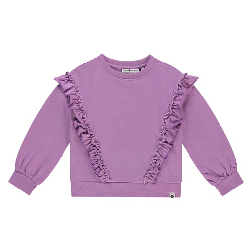 STAINS & STORIES - Sweatshirt mauve à volants - Fille