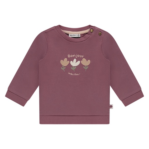 BABYFACE - Pull mauve avec motifs fleurs - Fille